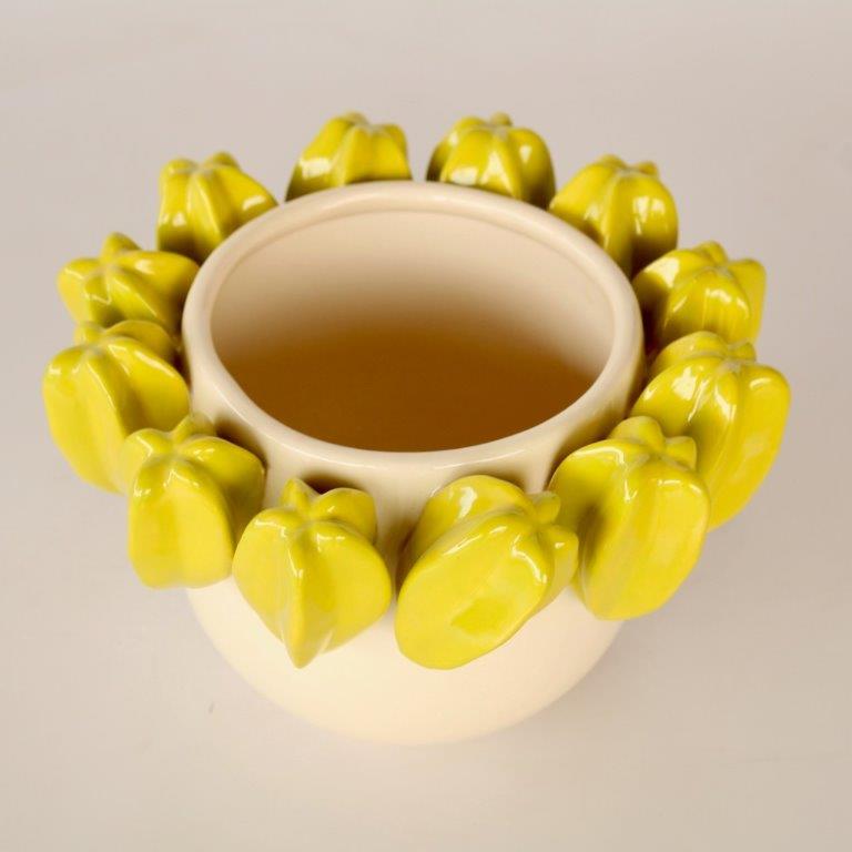 Cream & Lime Green Fruit Planter